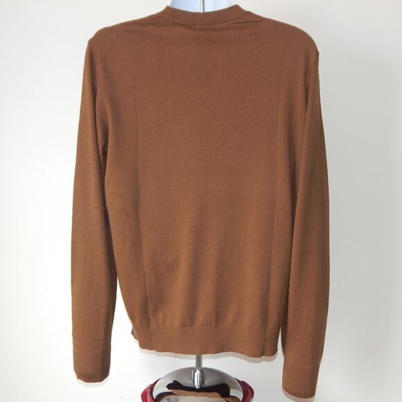 NWT DIESEL K-FREEX-NEWPRINT KNITWEAR Cotton Sweater Logo Patch COFFEE Men's XL - Picture 5 of 6